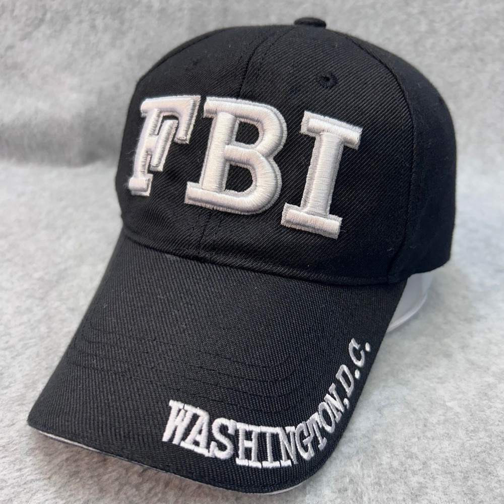 FBI Washington DC Mens Black Unbranded Baseball Hat Embroidered Adjustable OSFM‎